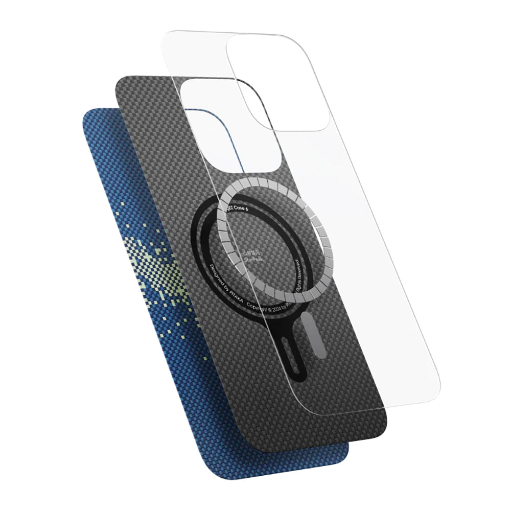 Pitaka Tactile Woven Starpeak Serisi iPhone 16 Plus M-safe Şarj Özellikli Aramid Fiber Over The Horizon Kılıf