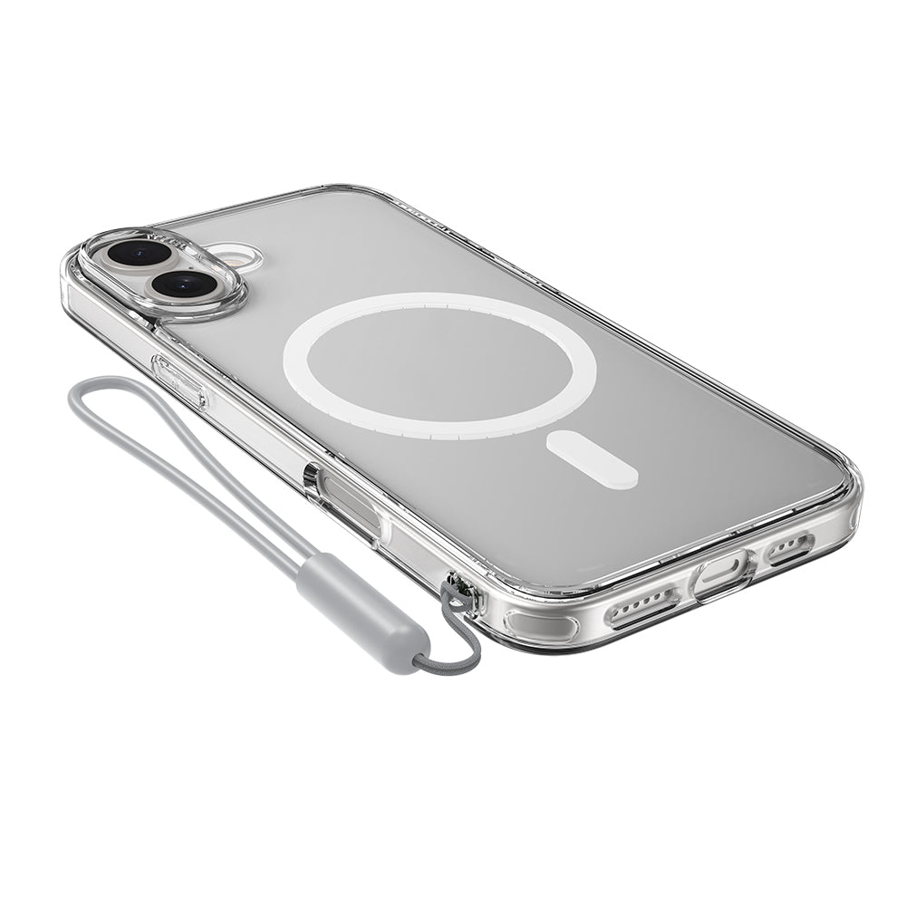 iPhone 16 Plus Kılıf M-safe Şarj Özellikli Raptic Crystal M-safe Serisi Şeffaf Telefon Kılıfı
