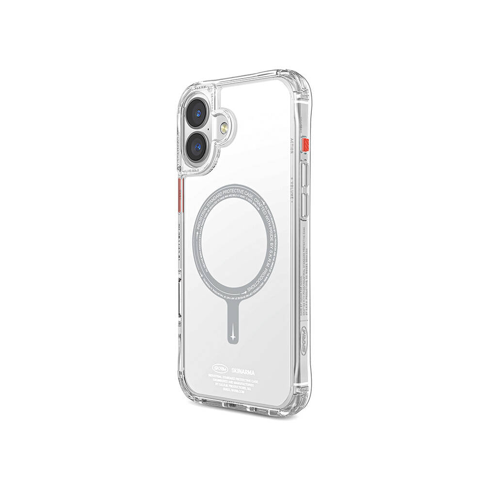 Skinarma Saido iPhone 16 Plus M-safe Şarj Özellikli Şeffaf Airbag Tasarımlı Kılıf
