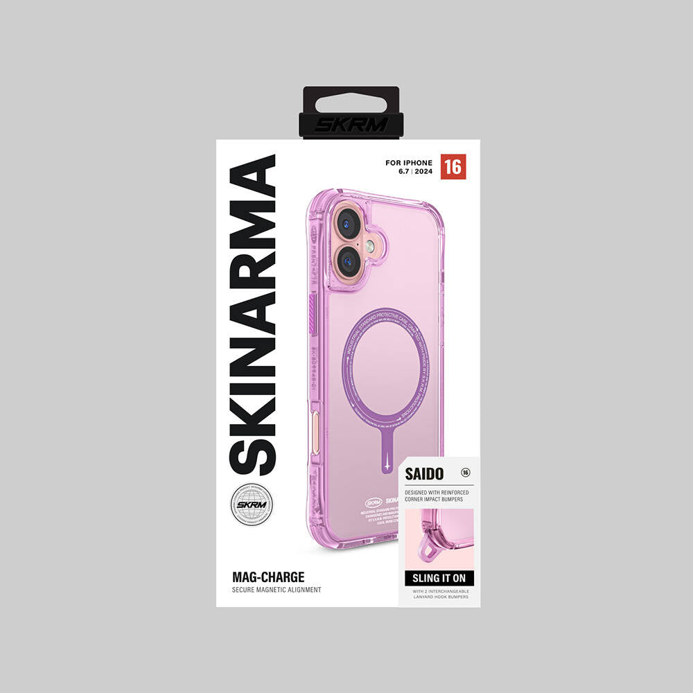 Skinarma Saido iPhone 16 Plus M-safe Şarj Özellikli Şeffaf Airbag Tasarımlı Kılıf