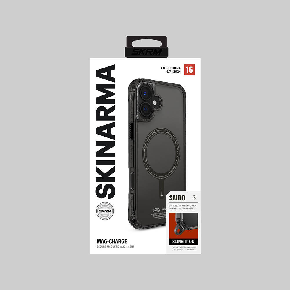 Skinarma Saido iPhone 16 Plus M-safe Şarj Özellikli Şeffaf Airbag Tasarımlı Kılıf