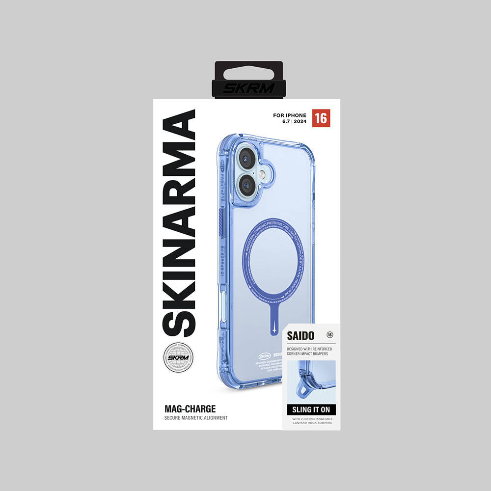 Skinarma Saido iPhone 16 Plus M-safe Şarj Özellikli Şeffaf Airbag Tasarımlı Kılıf