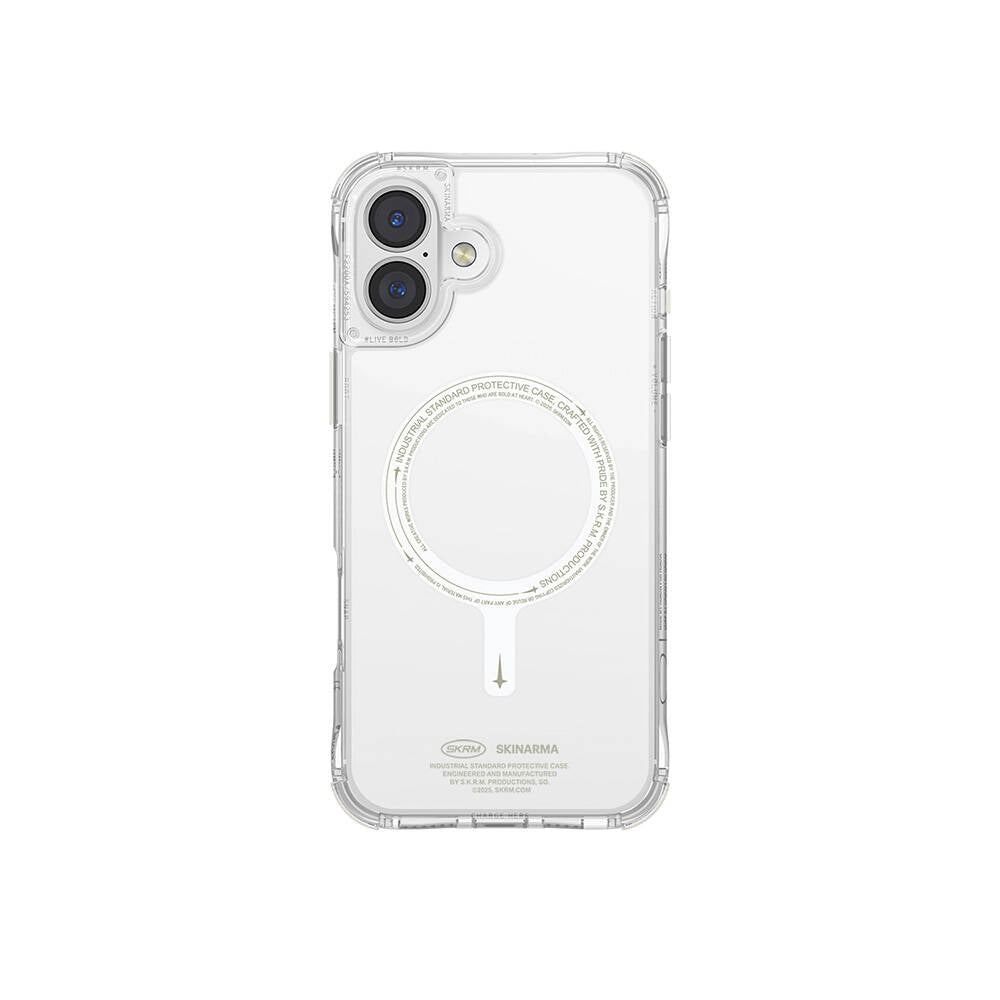 Skinarma Saido Nightglow iPhone 16 Plus M-safe Şarj Özellikli Şeffaf Airbag Tasarımlı Kılıf