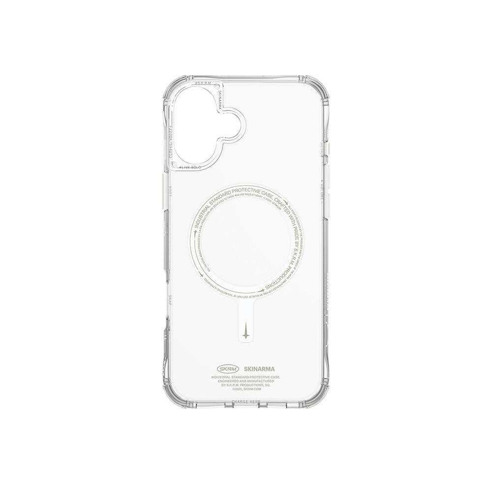 Skinarma Saido Nightglow iPhone 16 Plus M-safe Şarj Özellikli Şeffaf Airbag Tasarımlı Kılıf