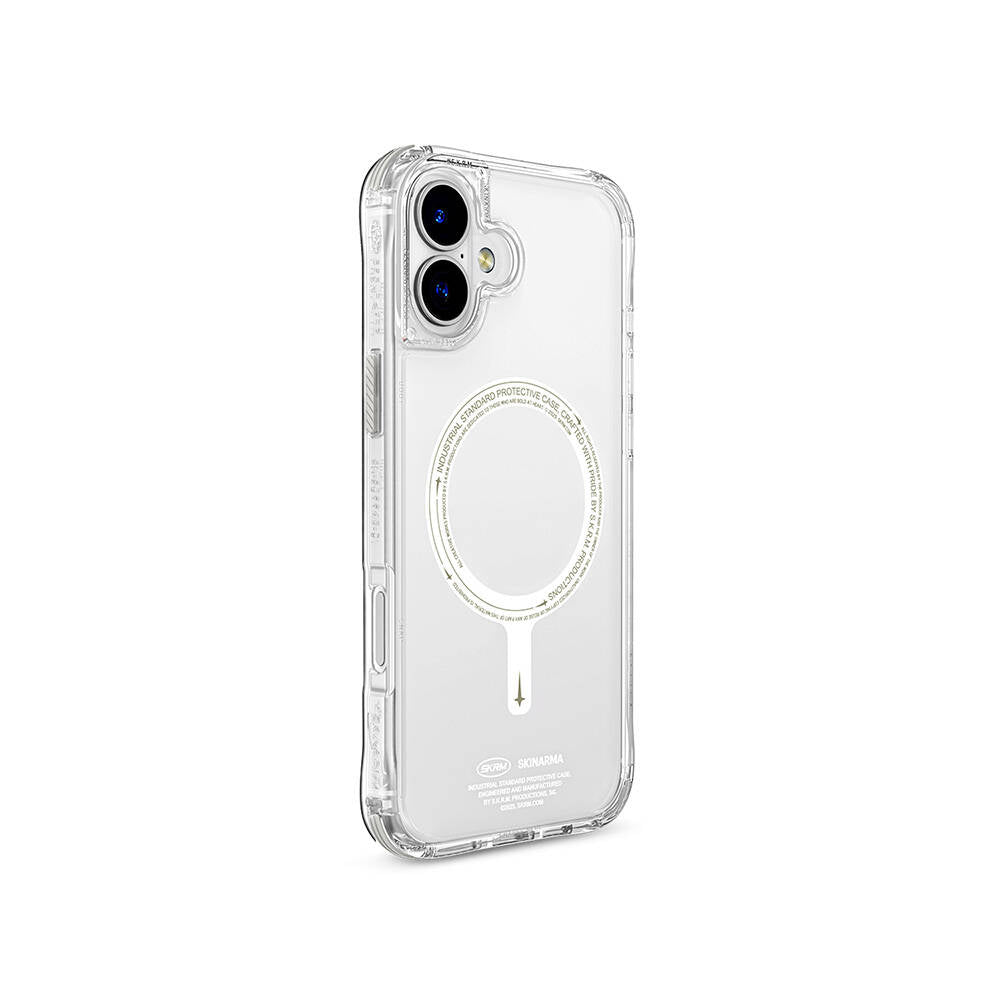 Skinarma Saido Nightglow iPhone 16 Plus M-safe Şarj Özellikli Şeffaf Airbag Tasarımlı Kılıf