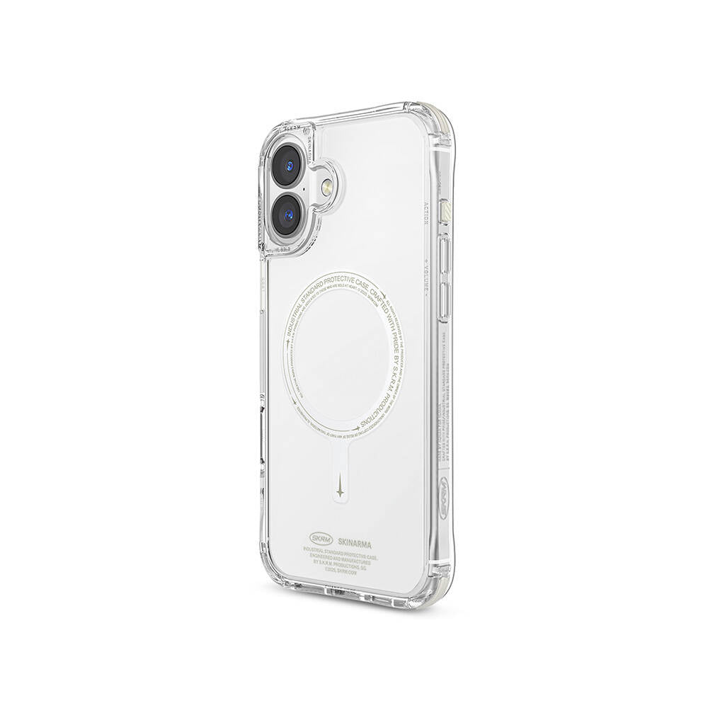Skinarma Saido Nightglow iPhone 16 Plus M-safe Şarj Özellikli Şeffaf Airbag Tasarımlı Kılıf