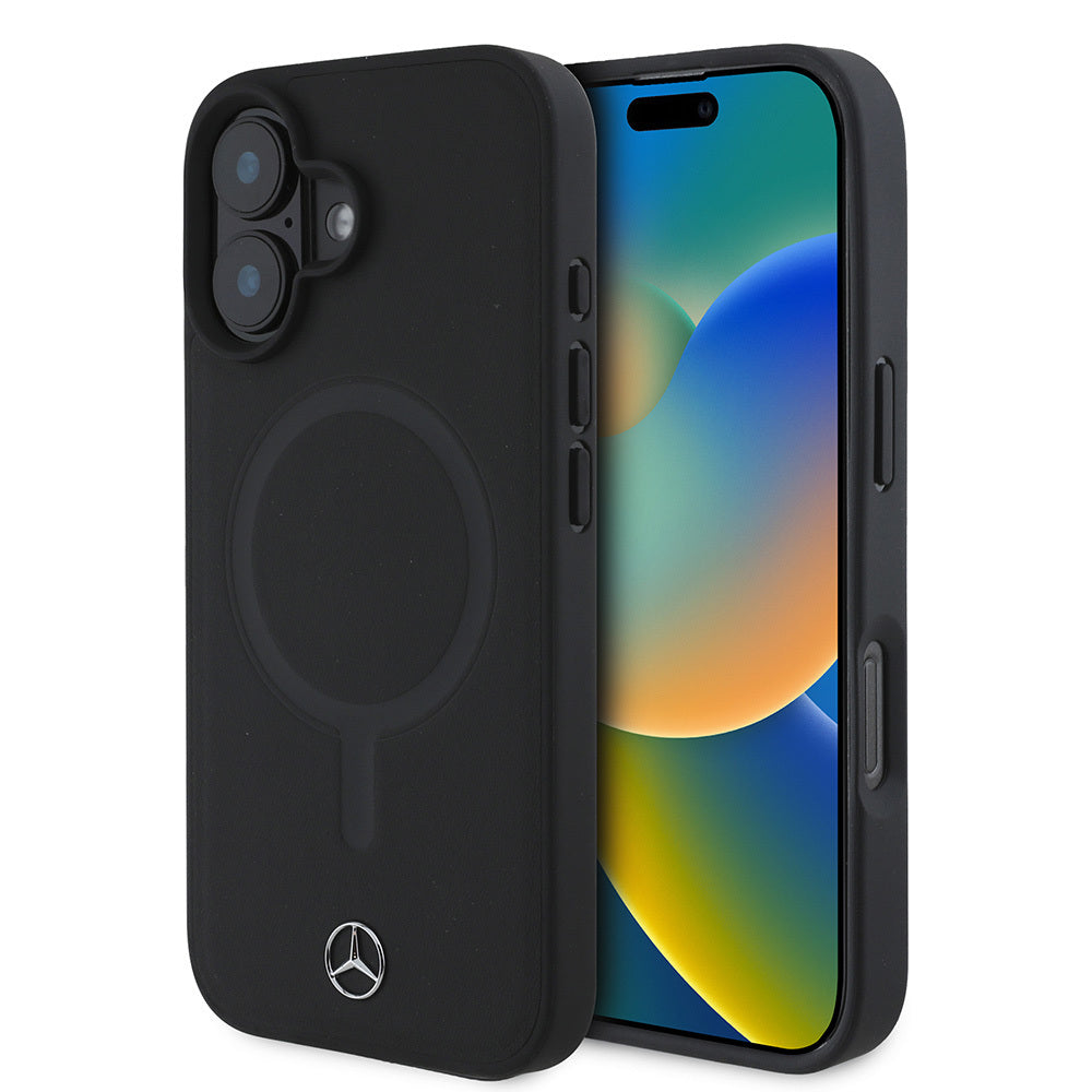 Mercedes Benz iPhone 16 Plus M-safe Şarj Özellikli Yumuşak Deri Orjinal Lisanslı Kılıf
