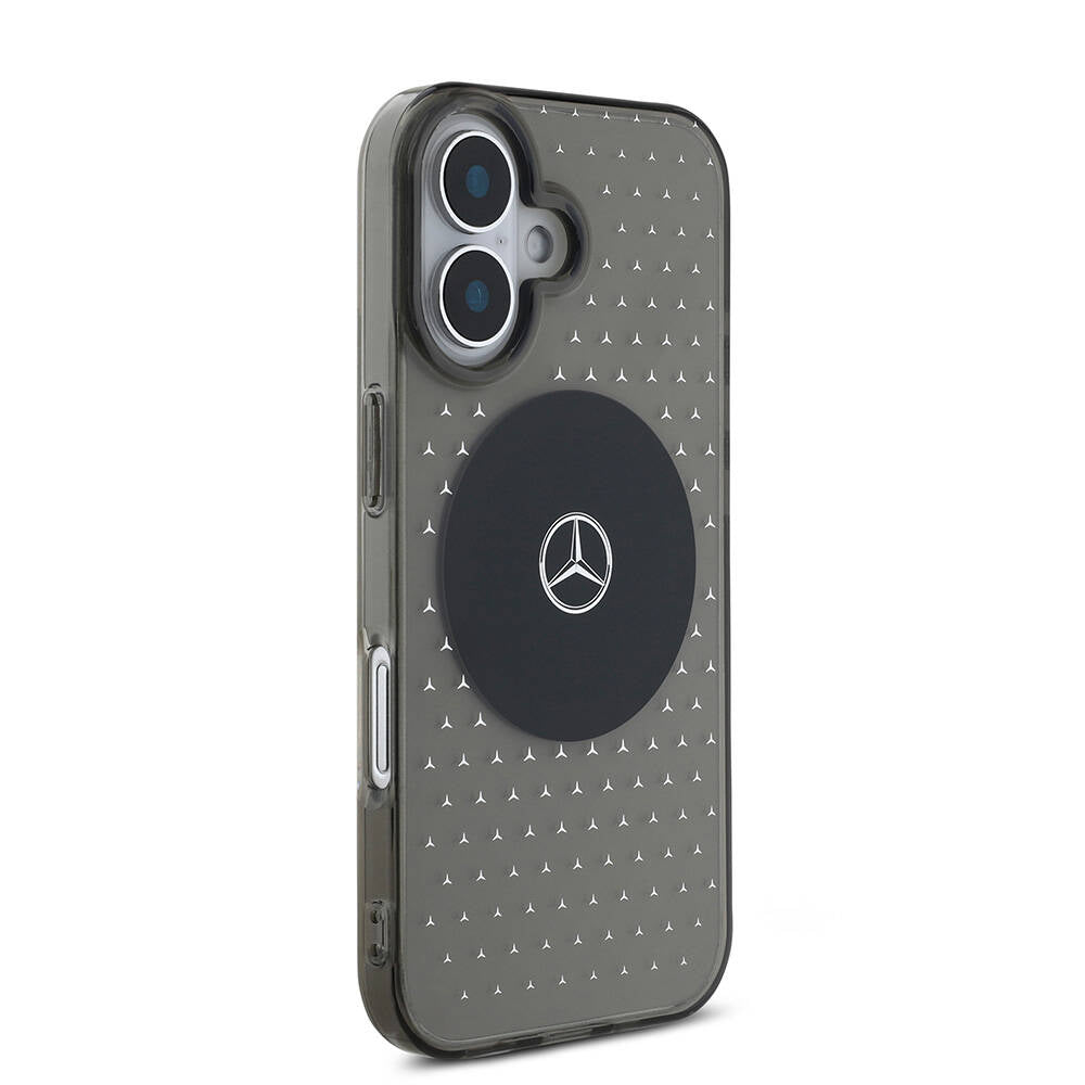 Mercedes Benz iPhone 16 Plus Orjinal Lisanslı M-safe Şarj Özellikli Yıldız Desenli Transparan Kılıf