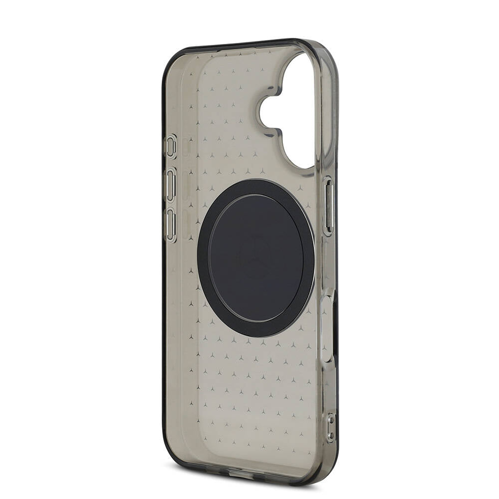 Mercedes Benz iPhone 16 Plus Orjinal Lisanslı M-safe Şarj Özellikli Yıldız Desenli Transparan Kılıf