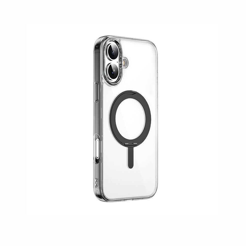 Wiwu MCC-201 iShield Ultra Serisi iPhone 16 Plus M-safe Şarj Özellikli Standlı Crystal Sert PC Kılıf