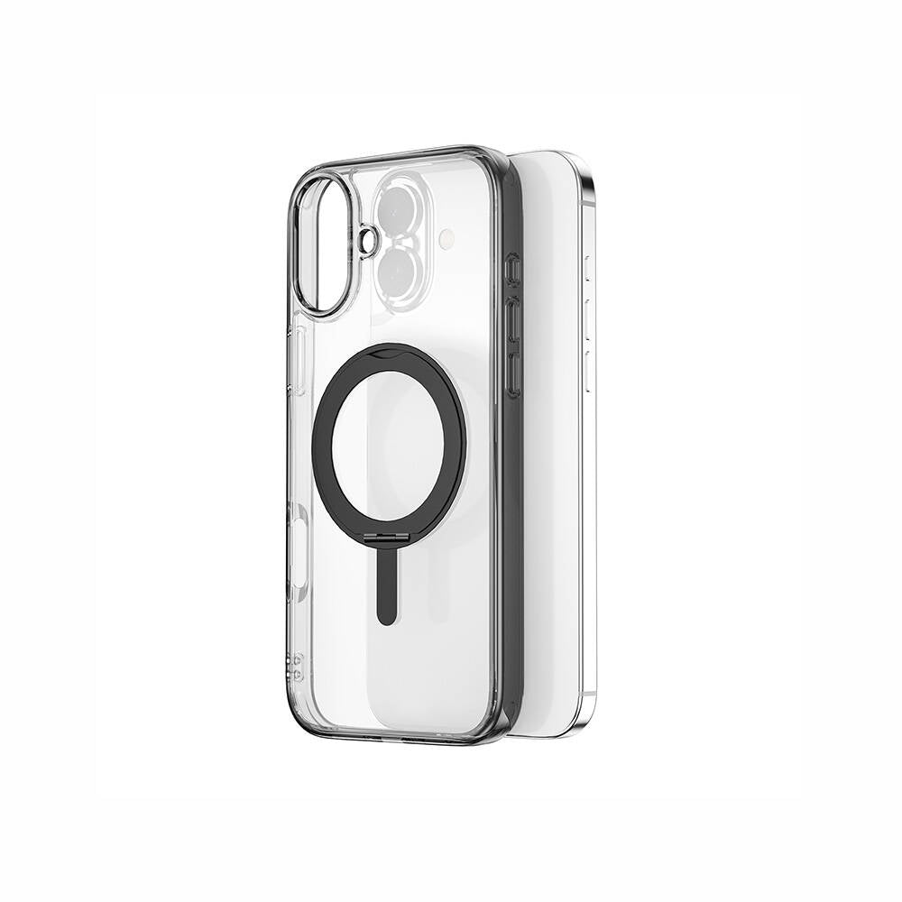 Wiwu MCC-201 iShield Ultra Serisi iPhone 16 Plus M-safe Şarj Özellikli Standlı Crystal Sert PC Kılıf