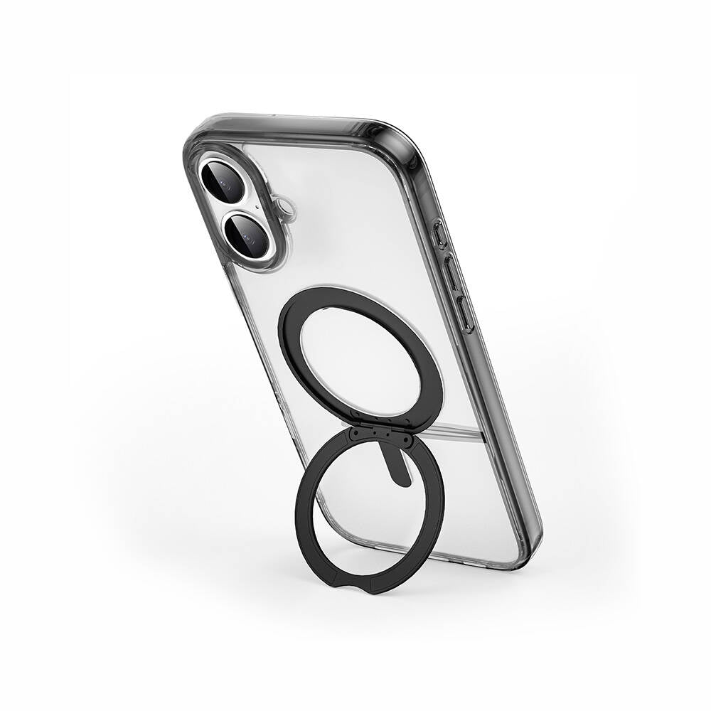 Wiwu MCC-201 iShield Ultra Serisi iPhone 16 Plus M-safe Şarj Özellikli Standlı Crystal Sert PC Kılıf