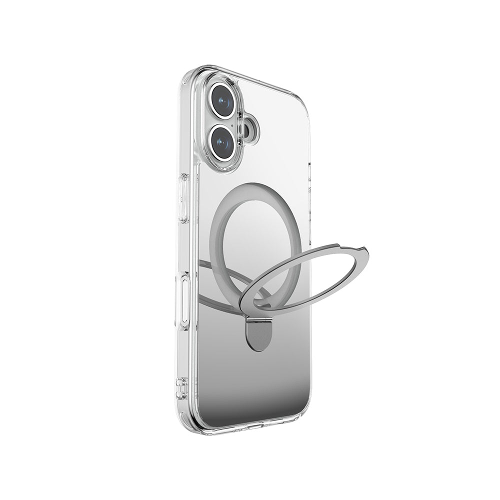 Raptic Air Stand Serisi iPhone 16 Plus M-safe Şarj Özellikli Aynalı Arka Yüzey Standlı Kılıf