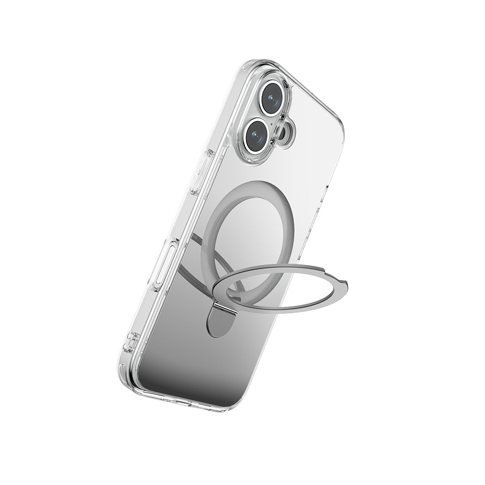 Raptic Air Stand Serisi iPhone 16 Plus M-safe Şarj Özellikli Aynalı Arka Yüzey Standlı Kılıf