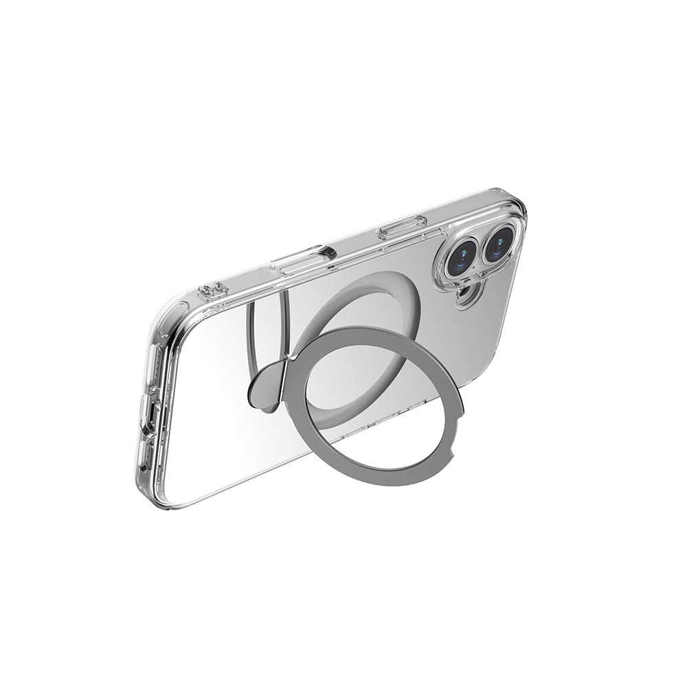 Raptic Air Stand Serisi iPhone 16 Plus M-safe Şarj Özellikli Aynalı Arka Yüzey Standlı Kılıf