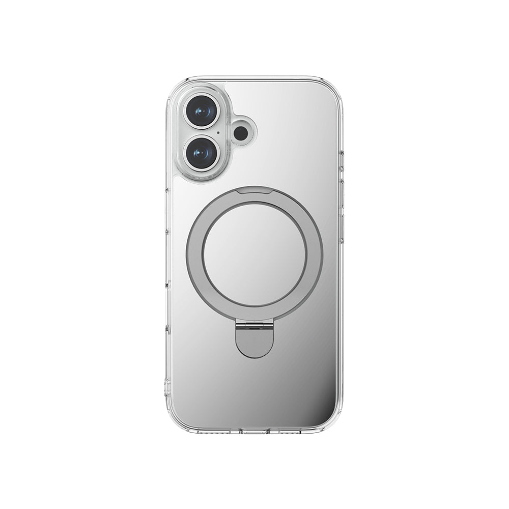 Raptic Air Stand Serisi iPhone 16 Plus M-safe Şarj Özellikli Aynalı Arka Yüzey Standlı Kılıf