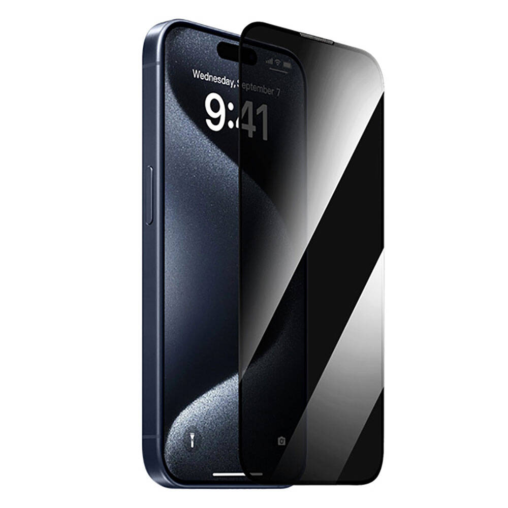 Wiwu GT-011 iPhone 16 Plus Polimer Oleofobik Kaplama Temperli Privacy Cam Ekran Koruyucu