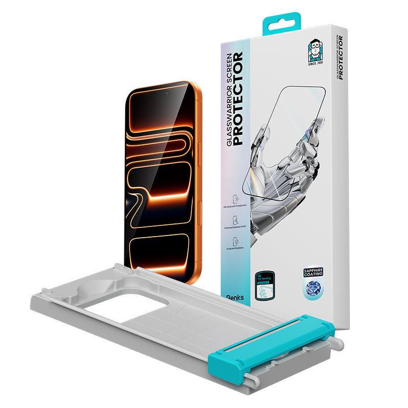 Benks Glass Warrior 2.0 EZFita iPhone 16 Pro Safir Cam Ekran Koruyucu + Kolay Uygulama Aparatı