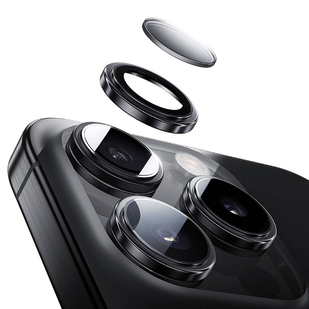 Benks iPhone 16 Pro Parlama Önleyici Glass Warrior Metal Kamera Lens Koruyucu