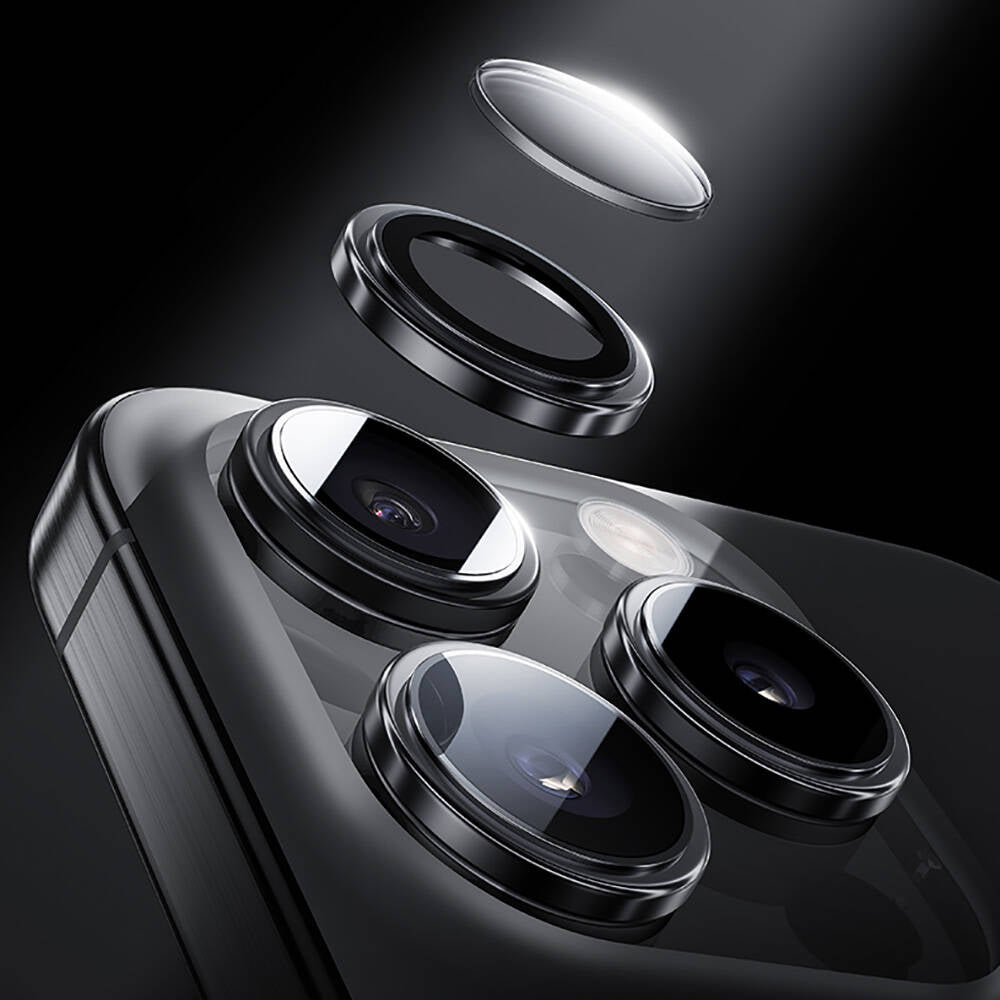 Benks iPhone 16 Pro Parlama Önleyici Glass Warrior Metal Kamera Lens Koruyucu