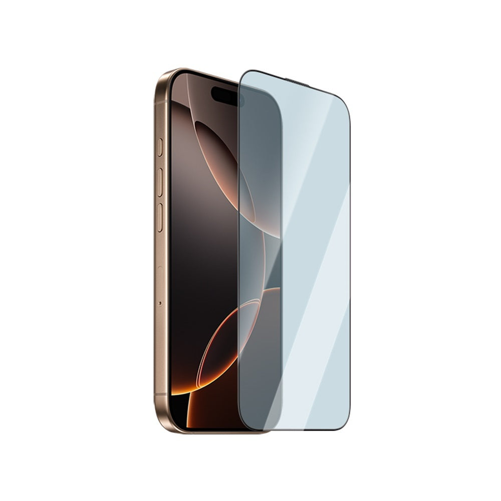 CaseWorld 3D Eyesafe iPhone 16 Pro Mavi Işık Teknolojili 0.15mm Temperli Cam Ekran Koruyucu + Uygulama Aparatı