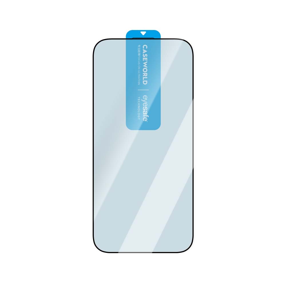 CaseWorld 3D Eyesafe iPhone 16 Pro Mavi Işık Teknolojili 0.15mm Temperli Cam Ekran Koruyucu + Uygulama Aparatı
