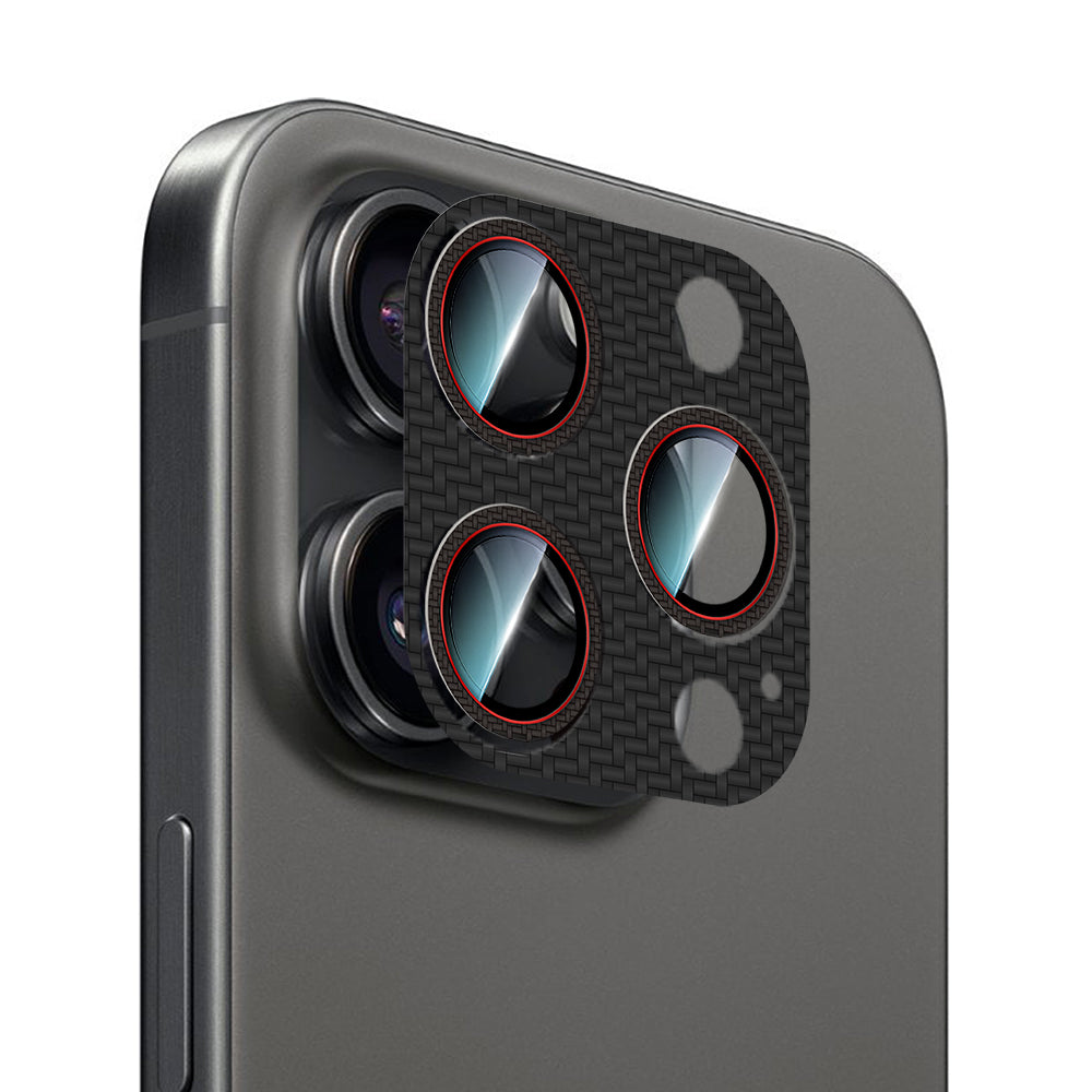 CaseWorld Karbon Fiber Serisi iPhone 16 Pro Anti Reflective Ultra Clear Full Kamera Lens Koruyucu