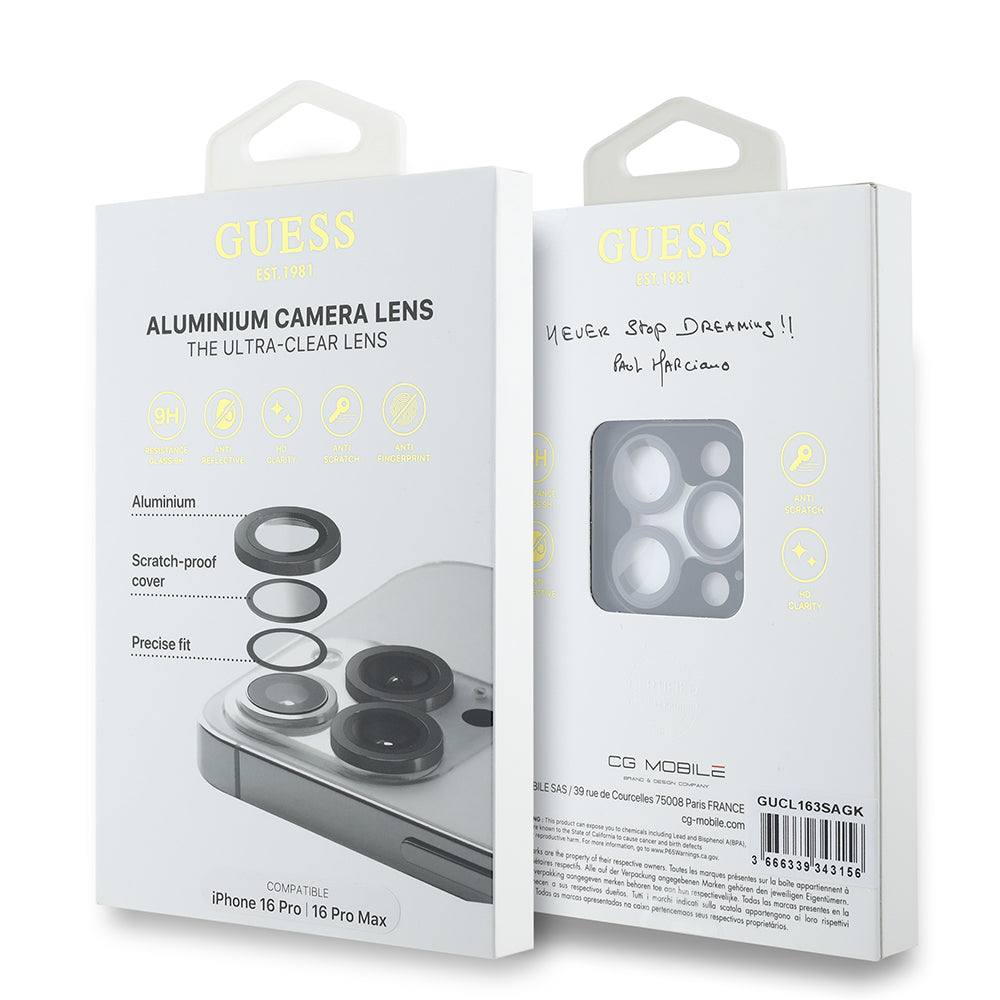 Guess iPhone 16 Pro Orjinal Lisanslı Metal Kamera Lens Koruyucu