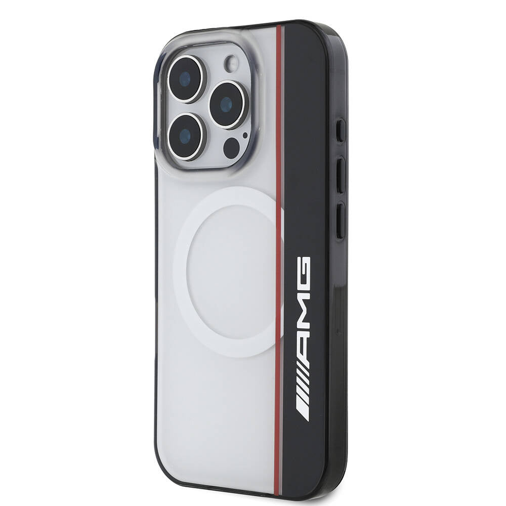 AMG iPhone 16 Pro Orjinal Lisanslı M-safe Şarj Özellikli IML Baskı Logolu Çift Katmanlı Bow Lines Kılıf