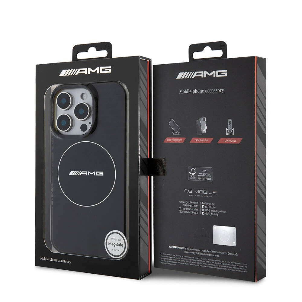 AMG iPhone 16 Pro Orjinal Lisanslı M-safe Şarj Özellikli IML Baskı Logolu Smoked Kılıf
