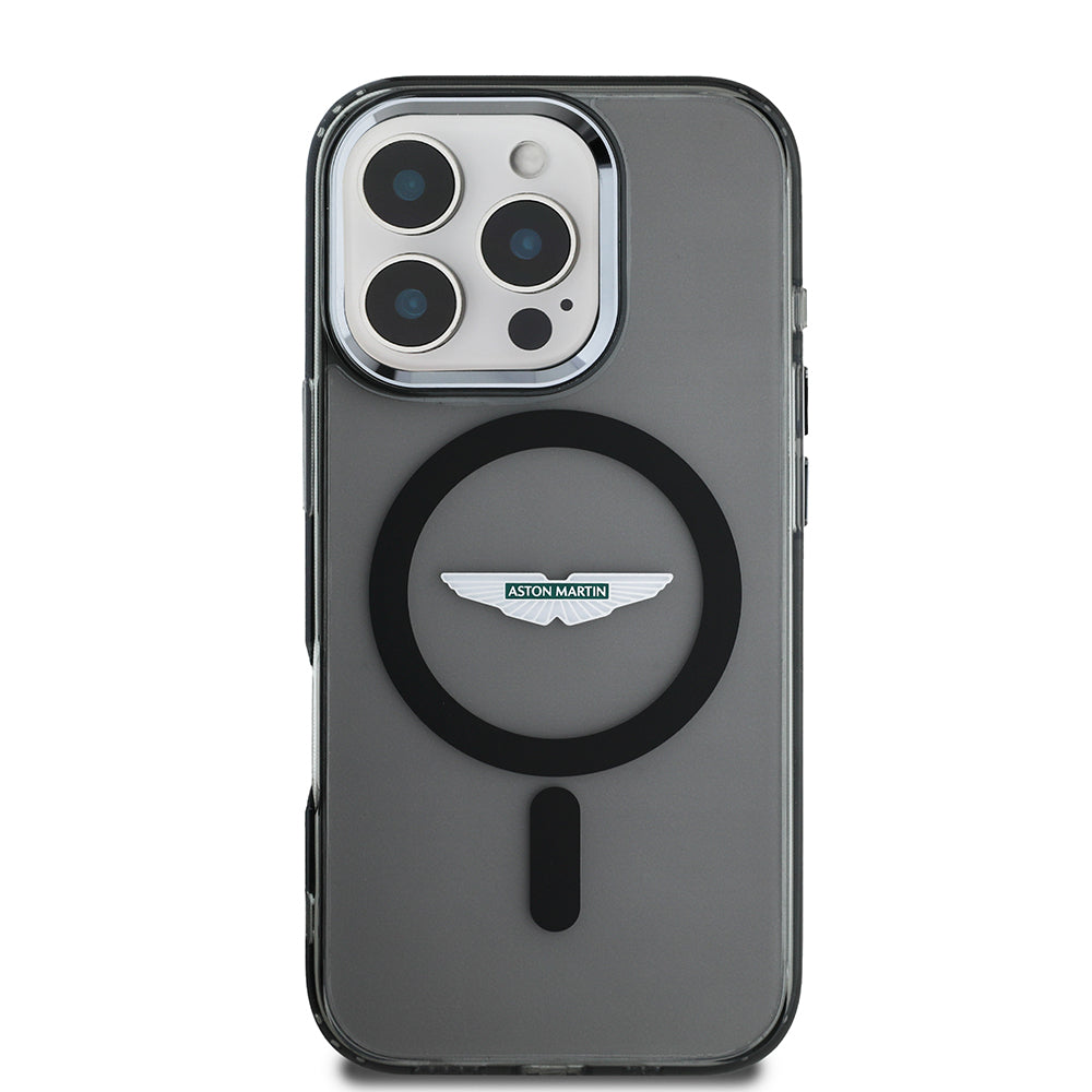 Apple iPhone 16 Pro Aston Martin Orjinal Lisanslı M-safe Şarj Özellikli IML Baskı Logolu Buzlu Kılıf