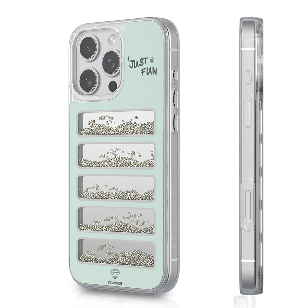 Youngkit Jump Serisi iPhone 16 Pro Kılıf Aynalı ve Boncuklu Tasarım Kılıf