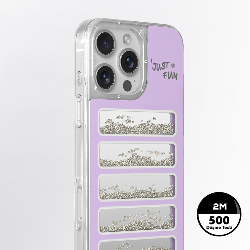 Youngkit Jump Serisi iPhone 16 Pro Kılıf Aynalı ve Boncuklu Tasarım Kılıf