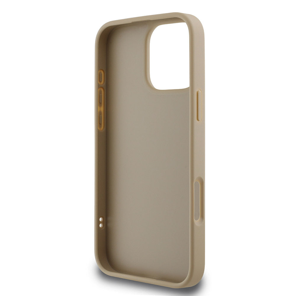 DKNY iPhone 16 Pro Orjinal Lisanslı Kapitone Tasarımlı Metal Logolu Deri Kılıf