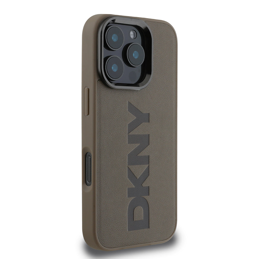 DKNY iPhone 16 Pro Orjinal Lisanslı M-safe Şarj Özellikli PU Deri Plain Kılıf