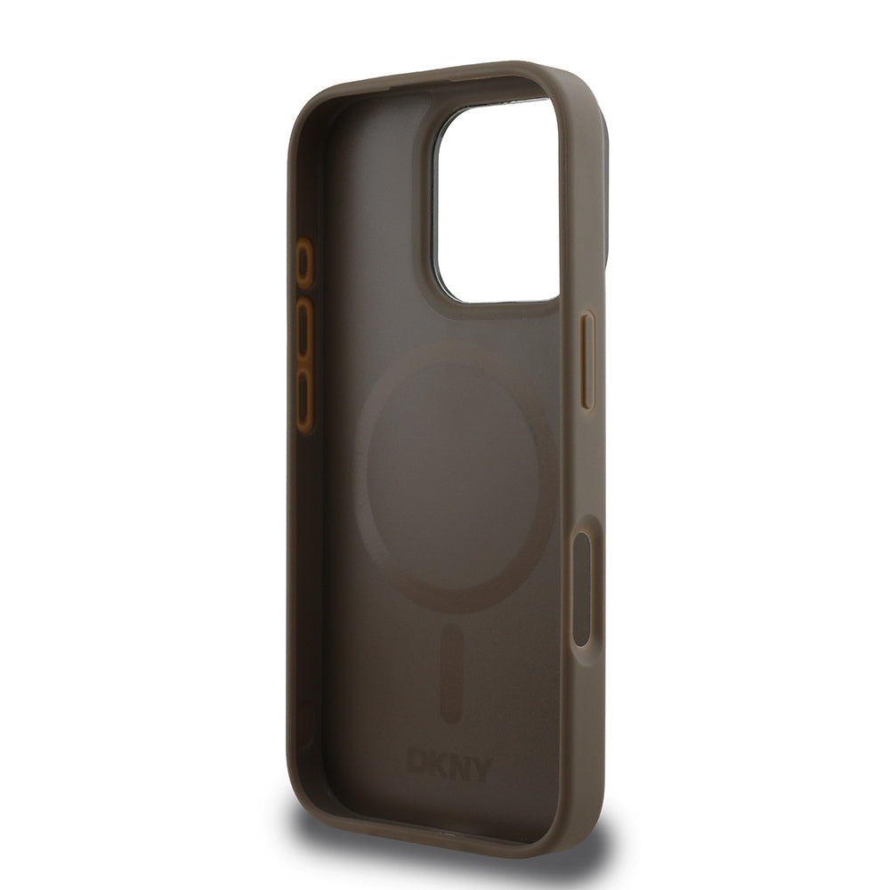 DKNY iPhone 16 Pro Orjinal Lisanslı M-safe Şarj Özellikli PU Deri Plain Kılıf