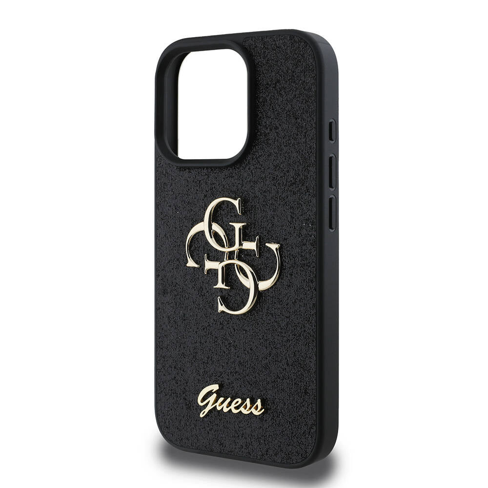 Guess iPhone 16 Pro Kılıf Guess Orjinal Lisanslı 4G Büyük Metal Logolu Glitter Telefon Kılıfı