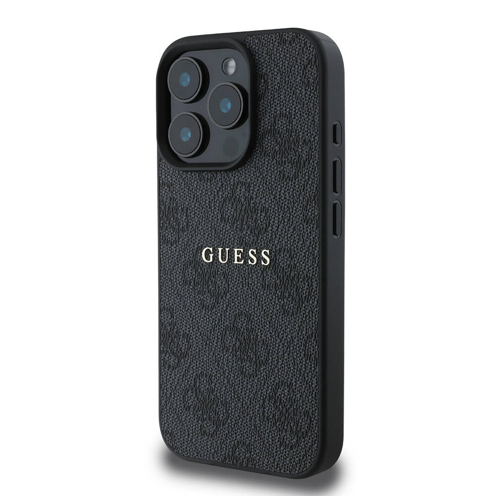 Guess iPhone 16 Pro Orjinal Lisanslı Magsafe Şarj Özellikli 4G Desenli Yazı Logolu Telefon Kılıfı