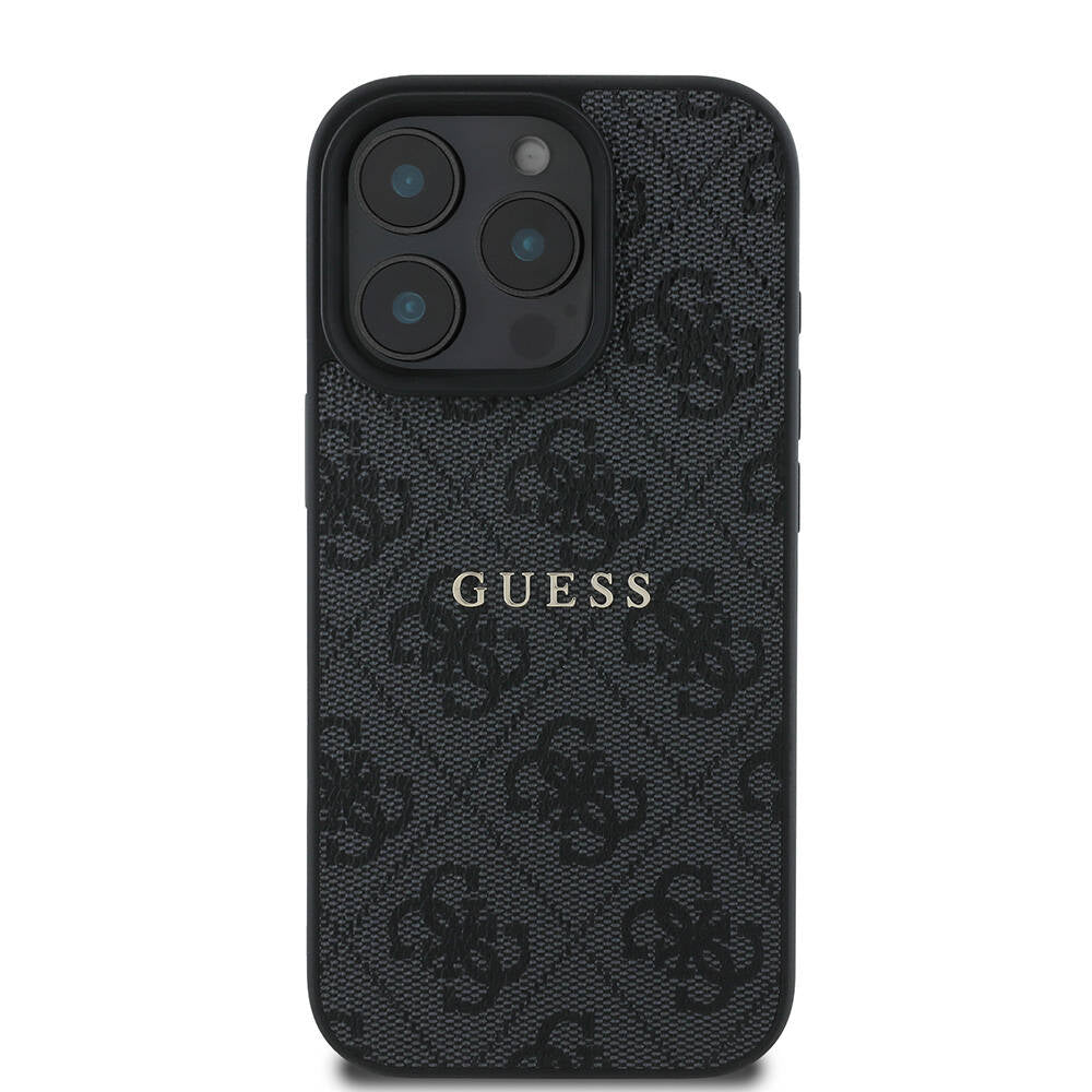 Guess iPhone 16 Pro Orjinal Lisanslı Magsafe Şarj Özellikli 4G Desenli Yazı Logolu Telefon Kılıfı