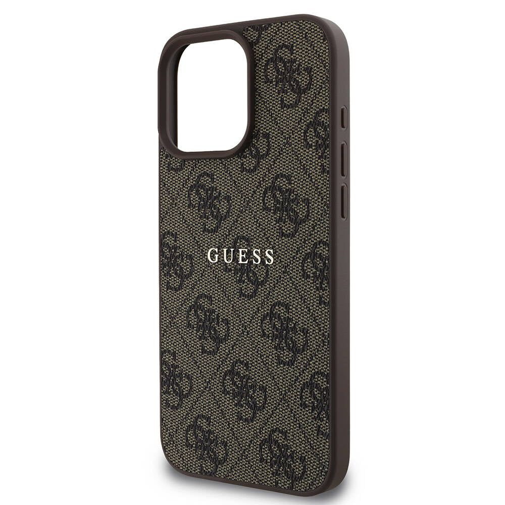 Guess iPhone 16 Pro Orjinal Lisanslı Magsafe Şarj Özellikli 4G Desenli Yazı Logolu Telefon Kılıfı