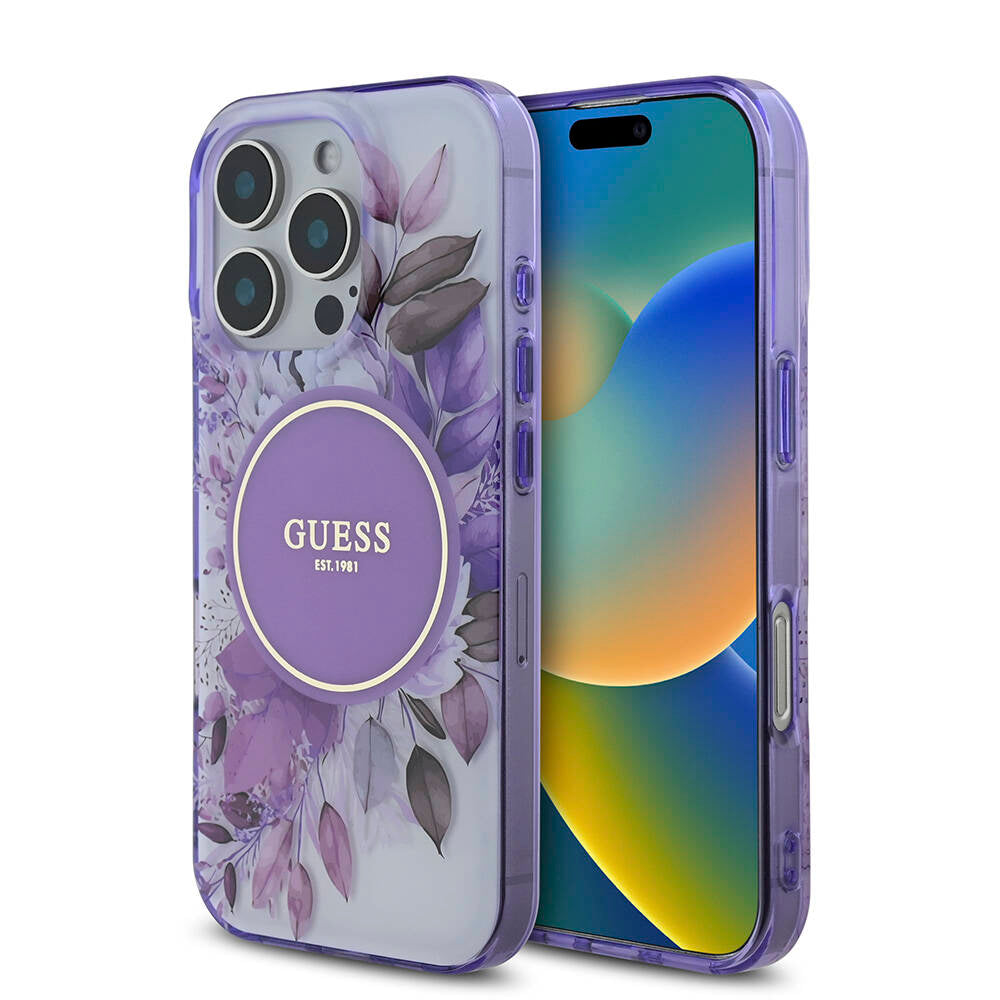 Guess iPhone 16 Pro Orjinal Lisanslı Magsafe Şarj Özellikli Flower Tonal Circle Telefon Kılıfı - 1