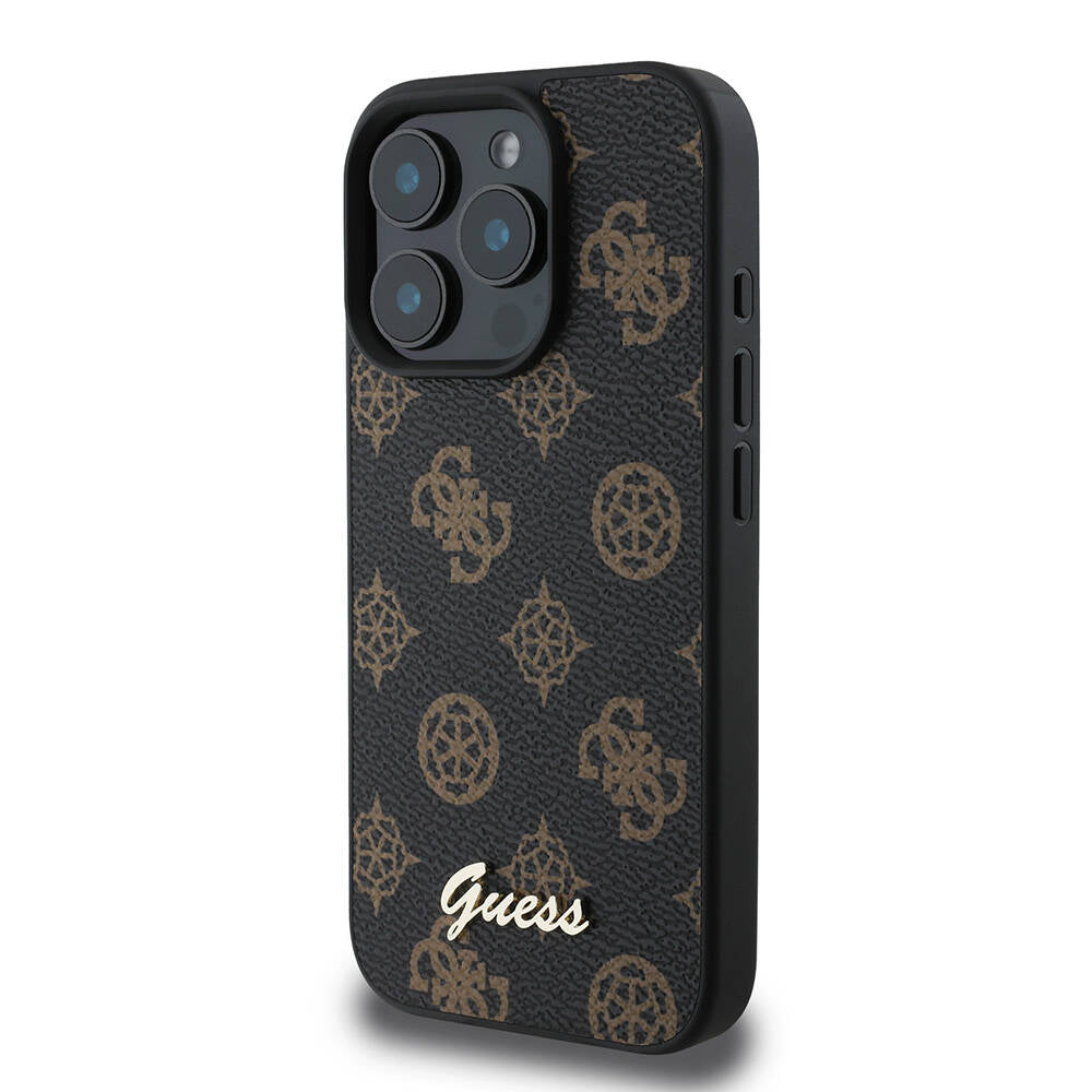 Guess iPhone 16 Pro Orjinal Lisanslı M-safe Şarj Özellikli Yazı Logolu Peony Kılıf