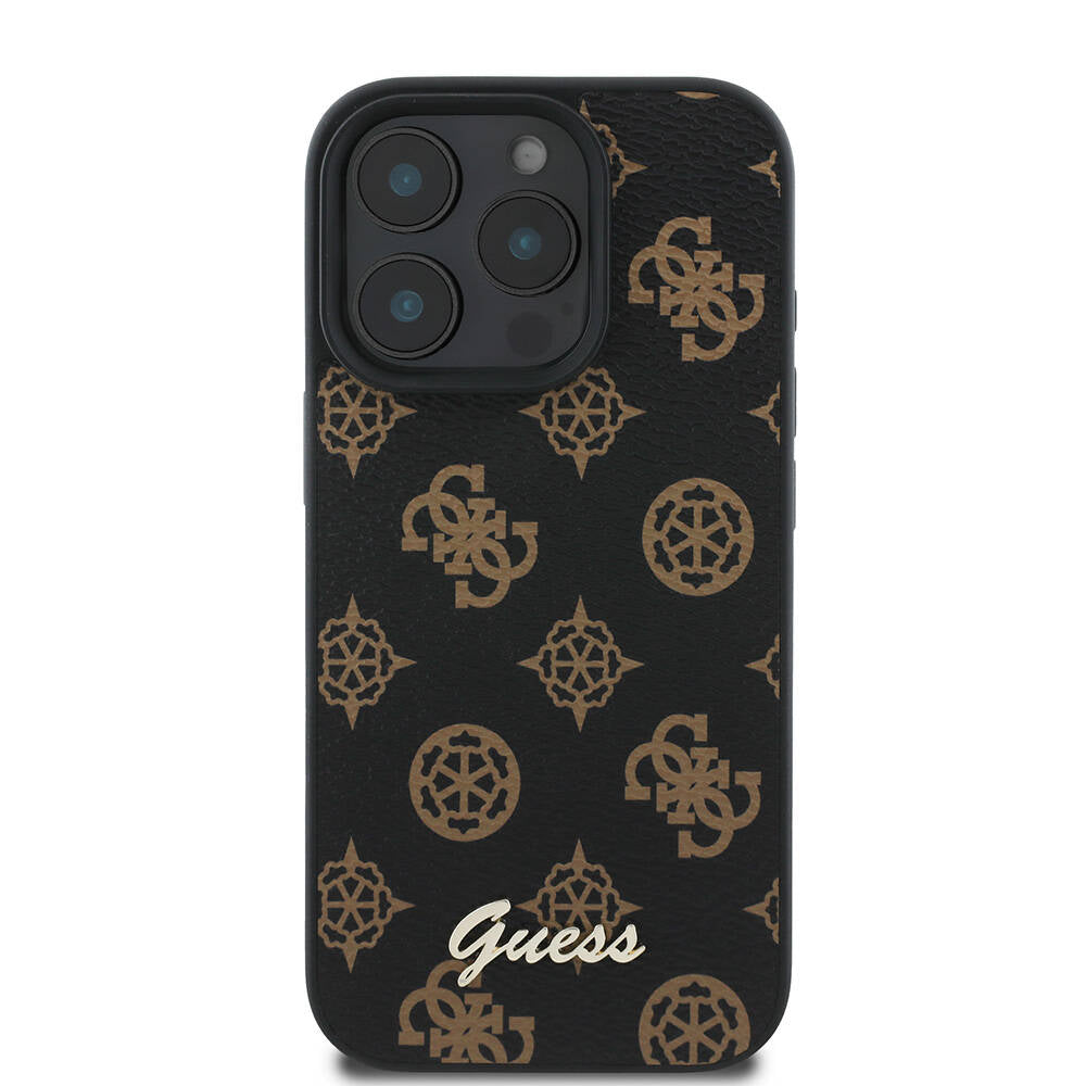 Guess iPhone 16 Pro Orjinal Lisanslı M-safe Şarj Özellikli Yazı Logolu Peony Kılıf