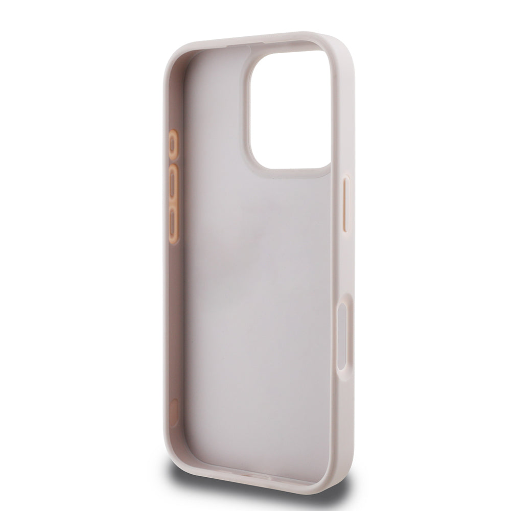 Guess iPhone 16 Pro Orjinal Lisanslı PU Deri Şerit Logo Dizaynlı Kılıf