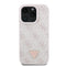 Guess iPhone 16 Pro Orjinal Lisanslı PU Deri Taşlı Üçgen Logo 4G Desenli Strass Kılıf
