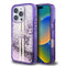 Guess iPhone 16 Pro Orjinal Lisanslı Transparan Sıvılı Simli Altın Çizgili Kılıf