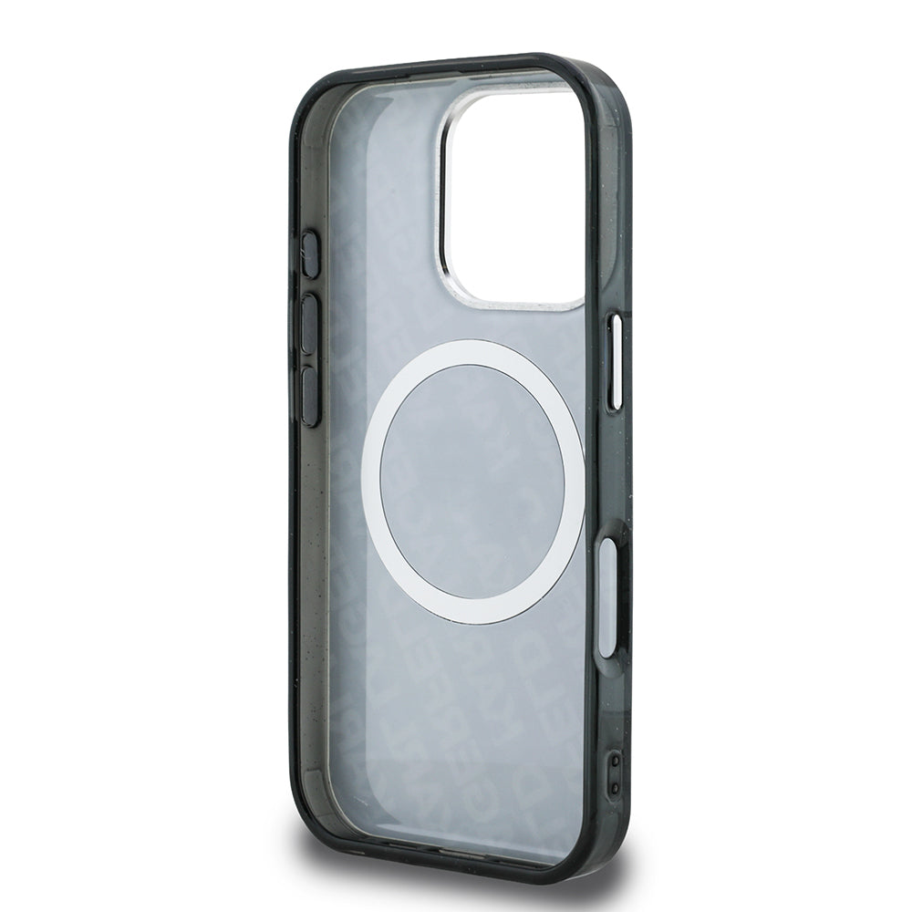 Karl Lagerfeld iPhone 16 Pro Orjinal Lisanslı Parlayan Simli Karl & Choupette Heads Kılıf