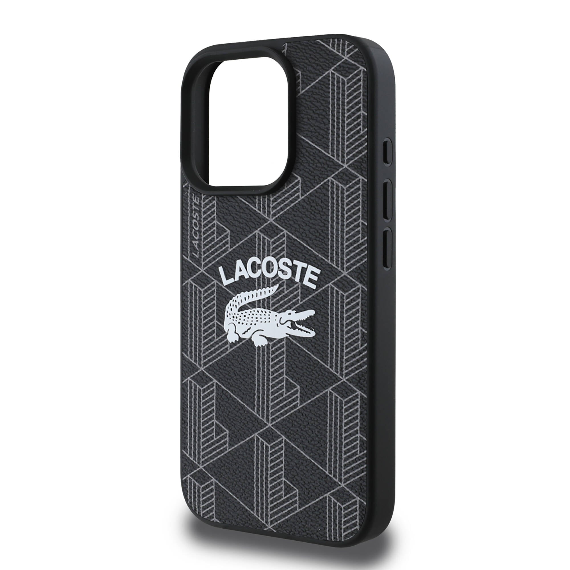 Lacoste iPhone 16 Pro Orjinal Lisanslı Magsafe Şarj Özellikli Mono Vintage Logo Telefon Kılıfı
