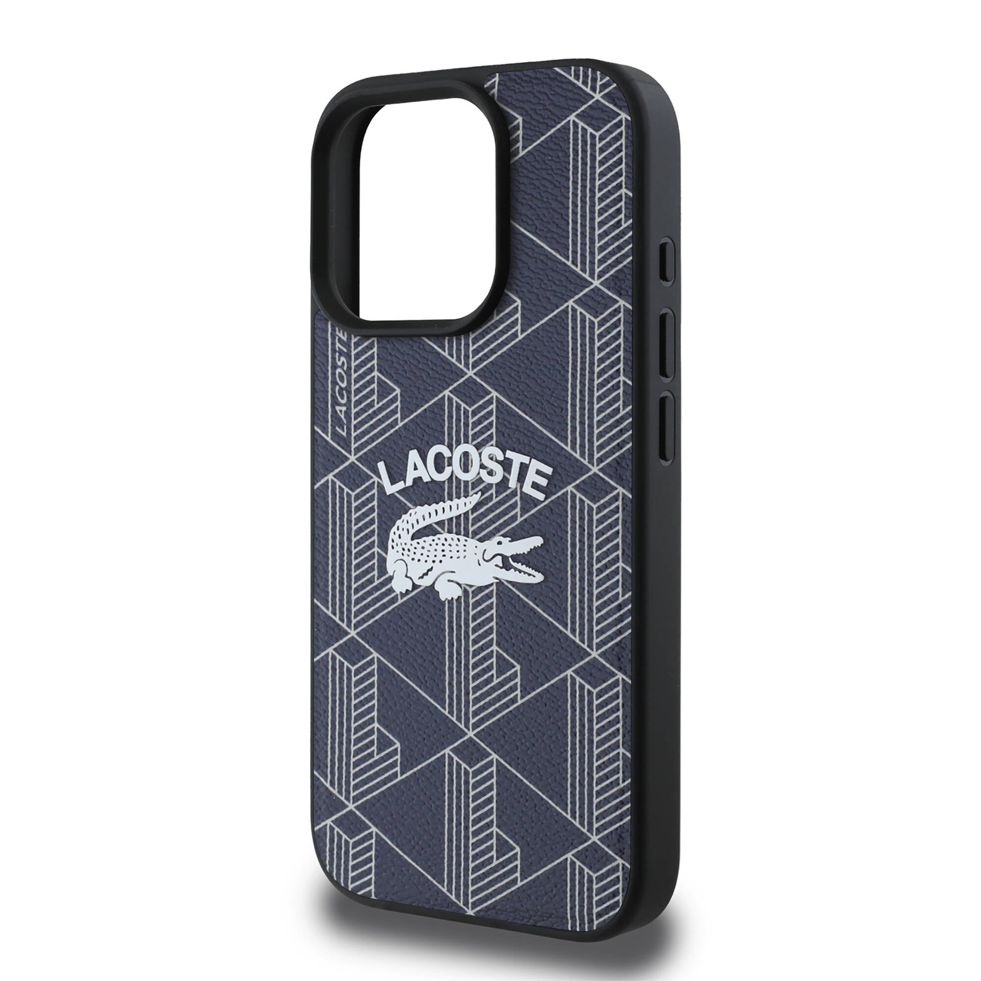 Lacoste iPhone 16 Pro Orjinal Lisanslı Magsafe Şarj Özellikli Mono Vintage Logo Telefon Kılıfı
