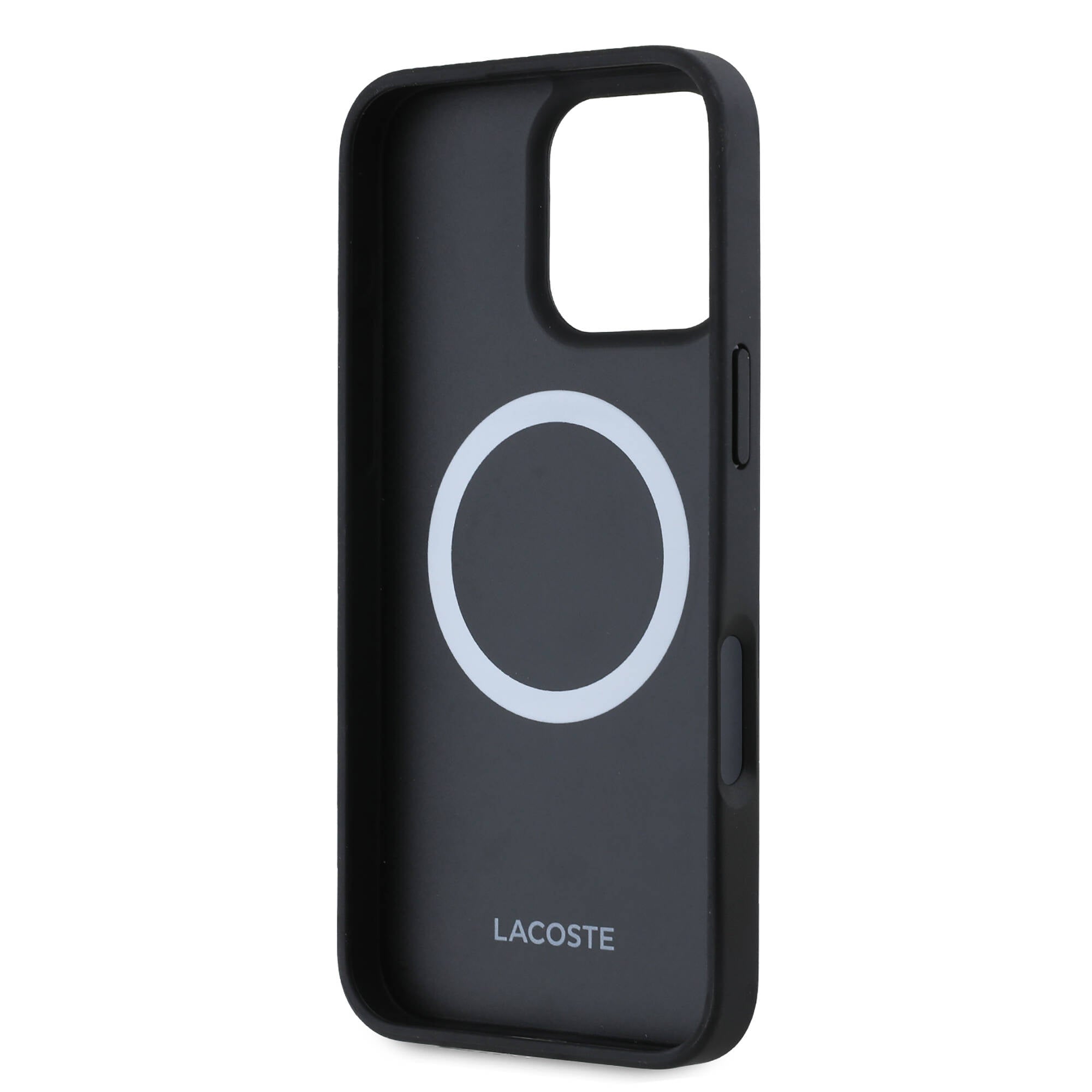 Lacoste iPhone 16 Pro Orjinal Lisanslı Magsafe Şarj Özellikli Mono Vintage Logo Telefon Kılıfı